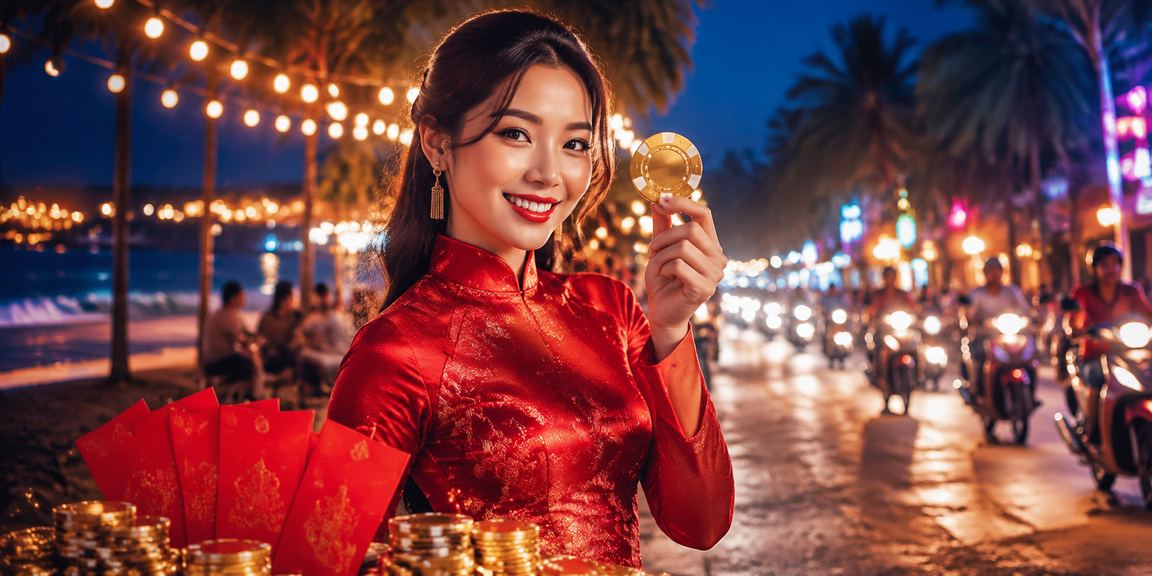 Lễ hội Thùng Lì Xì trong bộ áo dài truyền thống tại Phú Quốc